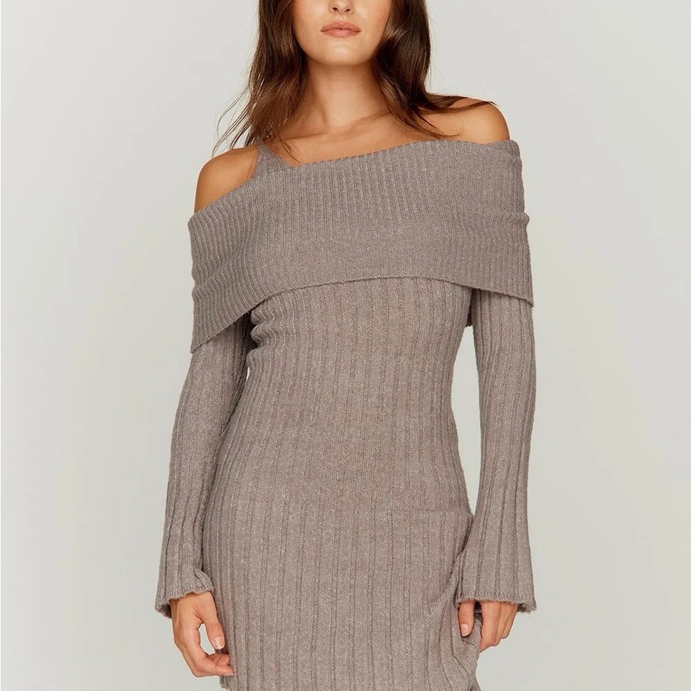 House of Sunny Knit Off-Shoulder Sweater Dress
